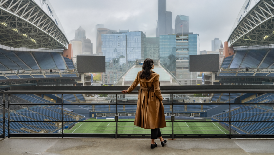 Financial Advisors in football stadium