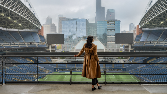 Financial Advisors in football stadium